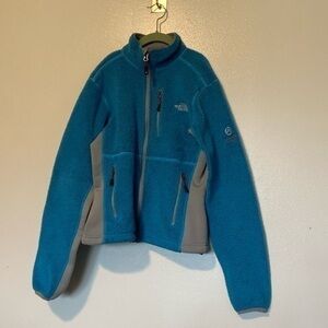The North Face Polartec summit series blue gray long sleeve fleece like jacket